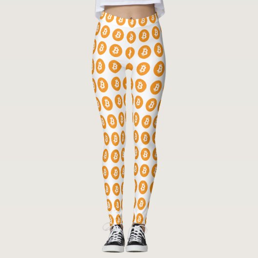 Bitcoin Logo Leggings blancs (Devant)