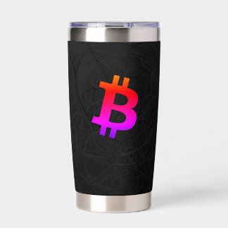 Bitcoin Miami Neuron Zwart Geïsoleerde Drinkbeker
