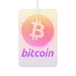 Bitcoin Miami Watercolor (Logo + Text) Luchtverfrisser