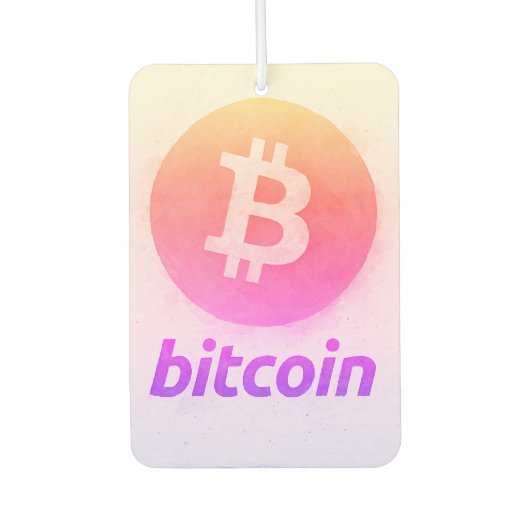 Bitcoin Miami Watercolor (Logo + Text) Luchtverfrisser (Voorkant)