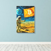 Bitcoin Moon Canvas Afdruk (Insitu (Houten vloer))