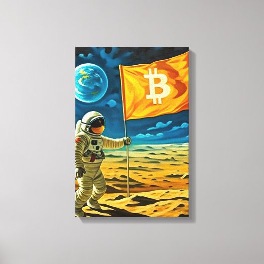 Bitcoin Moon Canvas Afdruk (Voorkant)
