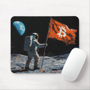 "Bitcoin Moon" Olie Schilderij #5 Muismat