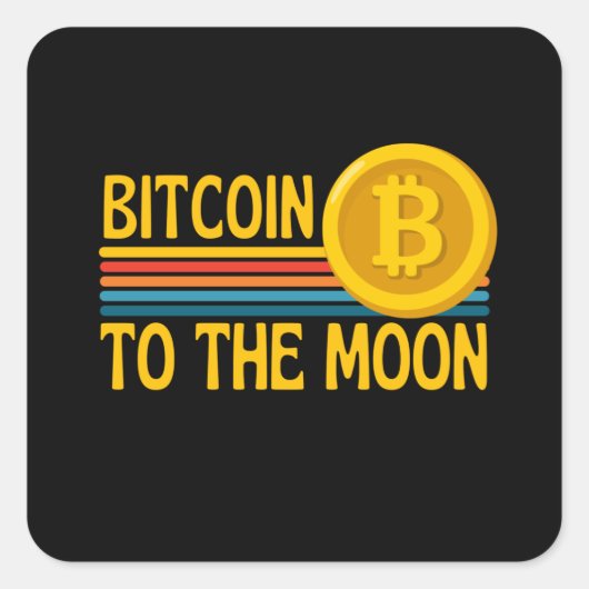 Bitcoin naar de maan BTC cryptogeld Vierkante Sticker (Voorkant)