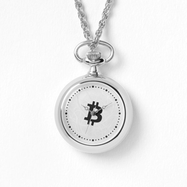 Bitcoin Neuron Wit Horloge (Voorkant)