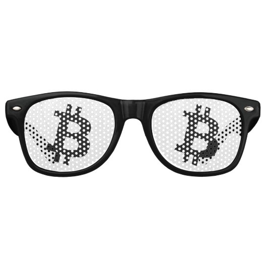 Bitcoin Neuron Wit Retro Zonnebril (Voorkant)