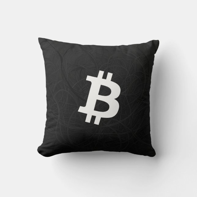 Bitcoin Neuron Zwart Kussen (Voorkant)