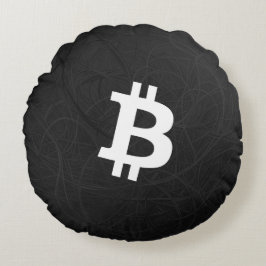 Bitcoin Neuron Zwart Rond Kussen