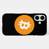 Bitcoin noir orange cristal coque iphone (Verso (horizontal))