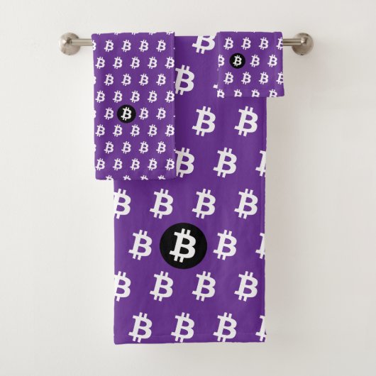Bitcoin Paars Bad Handdoek (Insitu)
