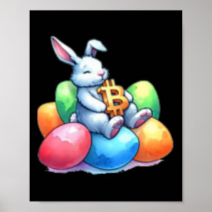 Bitcoin Paashaas Kleine Subtiele Eieren Weinig Rus Poster