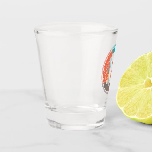 Bitcoin Pastel Pop Art Halftone Logo Shot Glas (Links)