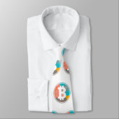 Bitcoin Pastel Pop Art Halftone Logo Stropdas (Gebonden)
