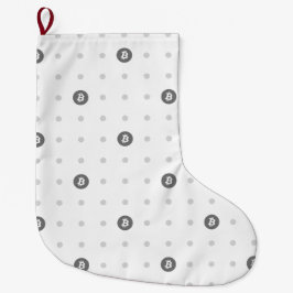 Bitcoin Polka Dots Christmas Stocking (Large) Grote Kerstsok