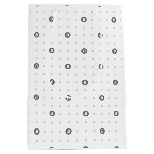 Bitcoin Polka Dots Gift Bag (Medium) Medium Cadeauzakje (Voorkant)