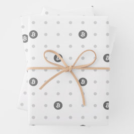Bitcoin Polka Dots Wrapping Paper Sheets