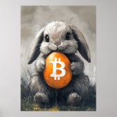 Bitcoin Rabbit Hotte Crypto Bunny Poster (Devant)