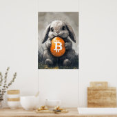 Bitcoin Rabbit Hotte Crypto Bunny Poster (Cuisine)