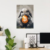 Bitcoin Rabbit Hotte Crypto Bunny Poster (Bureau à domicile)