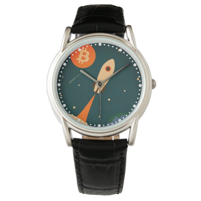 Bitcoin Raket Horloge (Voorkant)