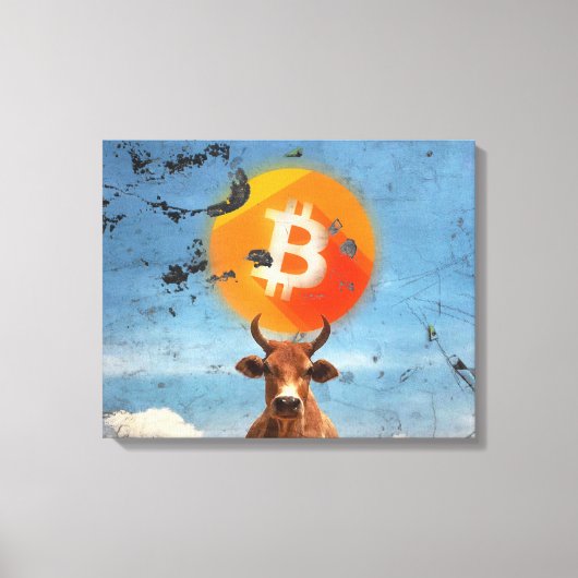 Bitcoin Resilient Bull (HD) Canvas Afdruk (Voorkant)