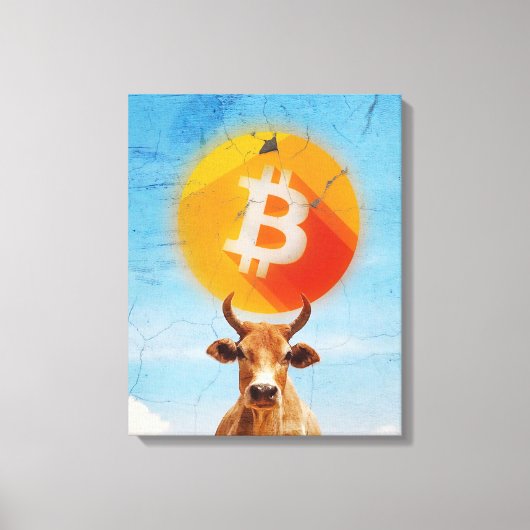 Bitcoin Resilient Bull (Vibrant HD) Canvas Afdruk (Voorkant)