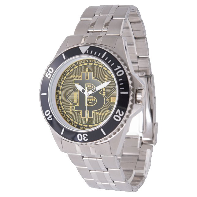Bitcoin roestvrij horloge (Gekanteld)