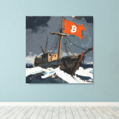 "Bitcoin Sailing" Huile sur toile #2 (Insitu (Plancher de Bois))