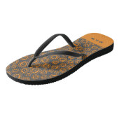 Bitcoin Sinaasappel met patroon en grijs gepersona Teenslippers (Schuin)