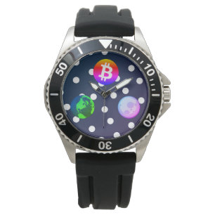 Bitcoin Solar System Designer (kleurrijk) horloge