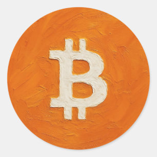 Bitcoin Standaard (Olie, Stijl: 1) Ronde Sticker