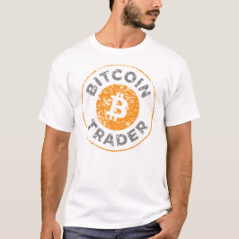 Bitcoin Trader Grunge Tekstcirkel Omtrek Wit T-shirt