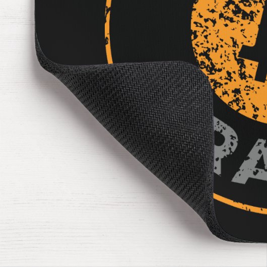 Bitcoin Trader Grunge Text Circle Outl. Zwart Grij Muismat (Hoek)