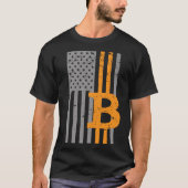 Bitcoin USA Vlag Crypto BTC Patriot T-shirt (Voorkant)