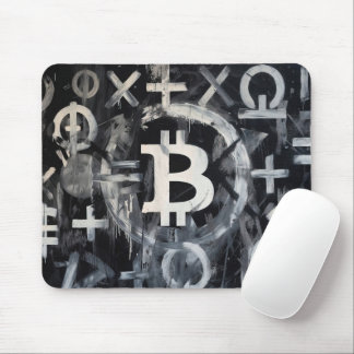 Bitcoin Valuta Straatkunst (Zwart Schilderij Nr. 4 Muismat