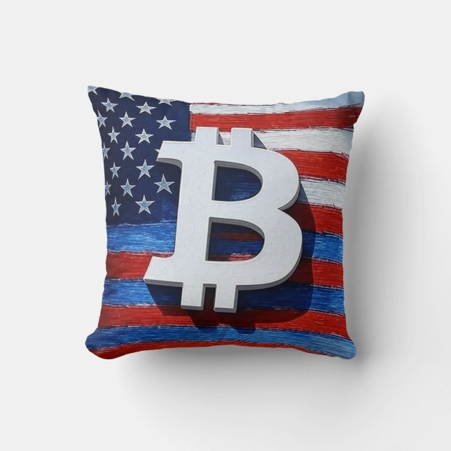 Bitcoin Verenigde Staten Kussen (Voorkant)