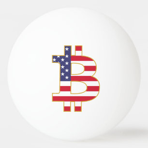 Bitcoin Verenigde Staten Vlag - BTC Crypto Pingpongballen