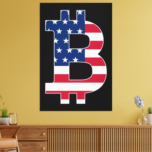 BitCoin Verenigde Staten Vlag Canvas Afdruk (Insitu (Woonkamer))