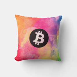 Bitcoin Watercolor (Style 1 - Genesis) Kussen