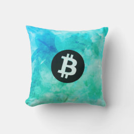 Bitcoin Watercolor (Style 3 - Beach Life) Kussen