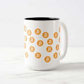 Bitcoin Wave BTC Crypto Token Tweekleurige Koffiemok (Voorkant rechts)