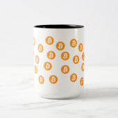Bitcoin Wave BTC Crypto Token Tweekleurige Koffiemok (Center)