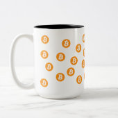 Bitcoin Wave BTC Crypto Token Tweekleurige Koffiemok (Links)