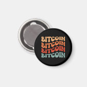Bitcoin Wavy Tekst Stijlvol Crypto Typography Desi Magneet (Voorkant / Achterkant)