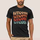 Bitcoin Wavy Tekst Stijlvol Crypto Typography Desi T-shirt (Voorkant)