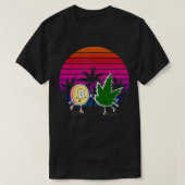 Bitcoin & Weed Retro  Crypto Hawaiian Summe T-shirt (Design voorkant)