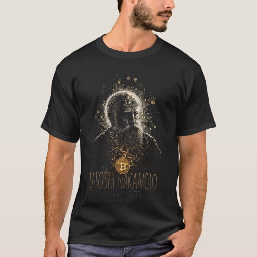 Bitcoin wise man satoshi nakamoto squad design t-shirt (Voorkant)
