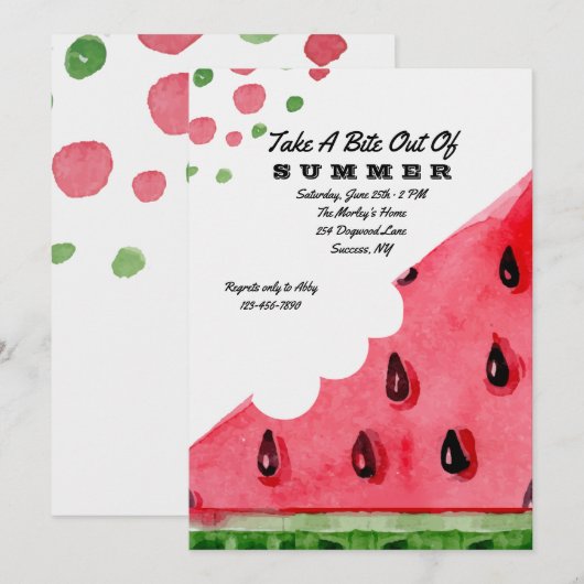 Bite de Watermelon Invitation (Devant / Derrière)