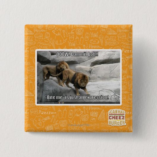 Bite, ik ben gewoon een uitdrukking. vierkante button 5,1 cm (Voorkant)