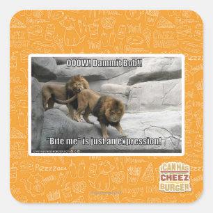 Bite, ik ben gewoon een uitdrukking. vierkante sticker